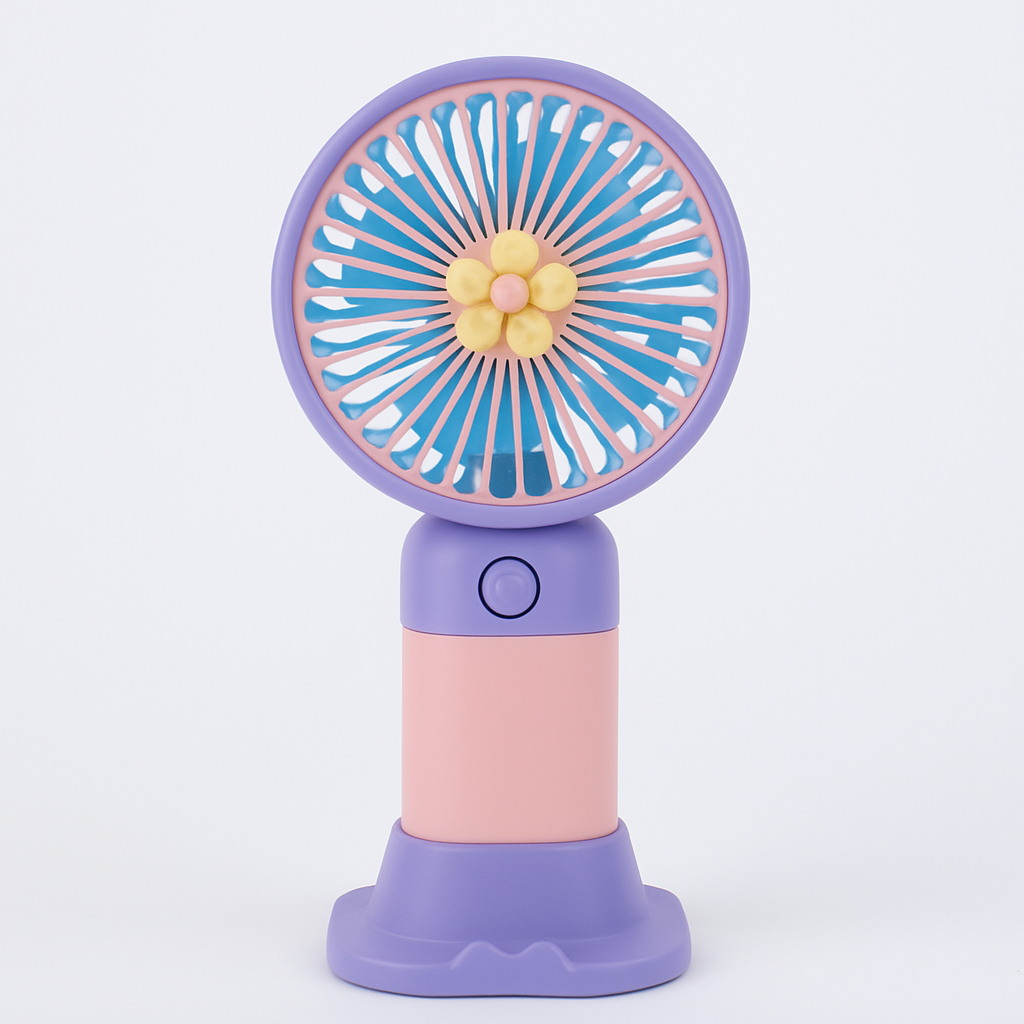 Mini USB Rechargeable Handheld Table Fan – Portable Flower Design Cooling Fan for Home, Office & Travel
