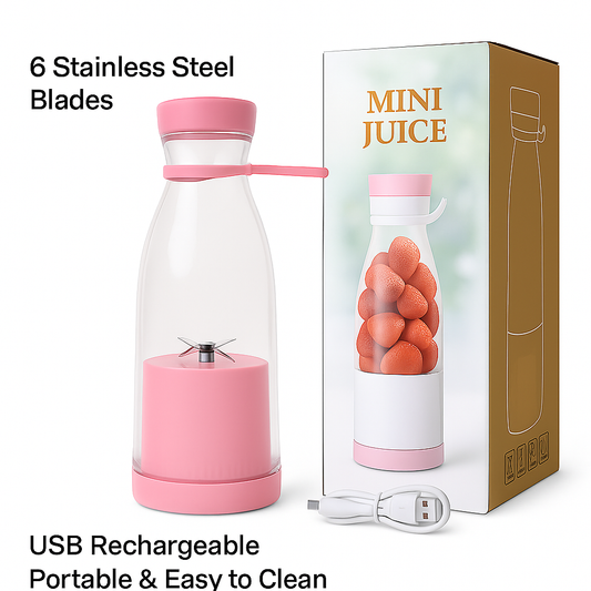 Mini Blender Portable – USB Rechargeable Smoothie Maker | 6 Blades
