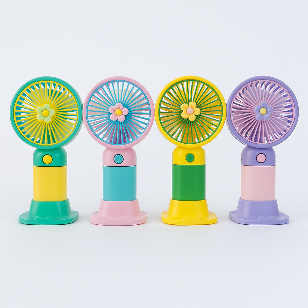 Mini USB Rechargeable Handheld Table Fan – Portable Flower Design Cooling Fan for Home, Office & Travel