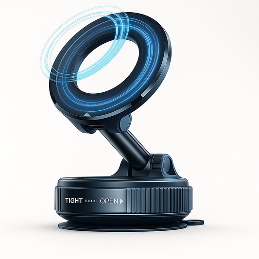 Magnetic Vacuum Phone Mount – Strong Hold & Foldable Arm for Car, Desk, and More