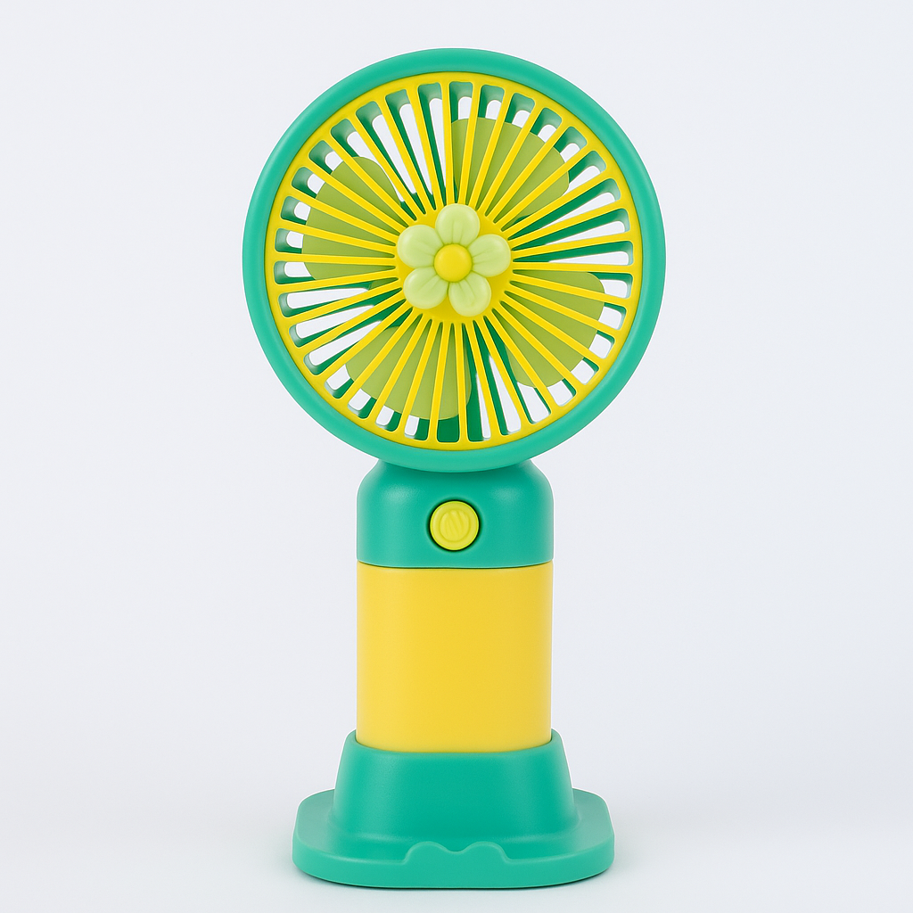 Mini USB Rechargeable Handheld Table Fan – Portable Flower Design Cooling Fan for Home, Office & Travel